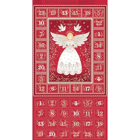 Makower Christmas Angels red Advent calendar panel