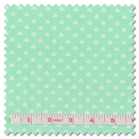 Hearts - tonal green (per 1/4 metre)