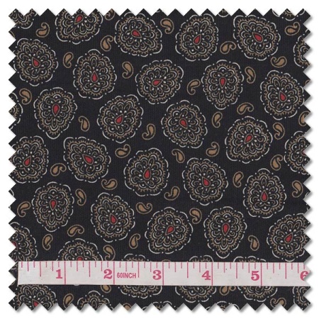 Belle Rose - paisley black (per 1/4 metre)