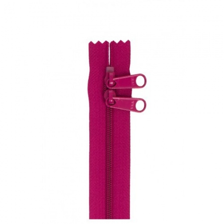 Dark pink nylon double purse