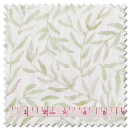 Blooming Lovely - greenery cream (per 1/4 metre)