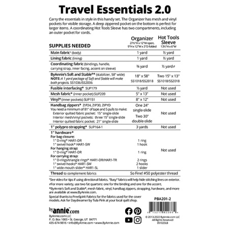 By Annie Travel Essentials 2.0 bag pattern