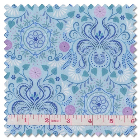 Chalki - chalki on light blue (per 1/4 metre)