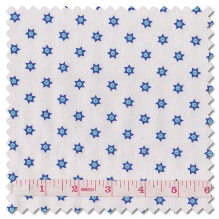 Chalki - Mati star on white (per 1/4 metre)