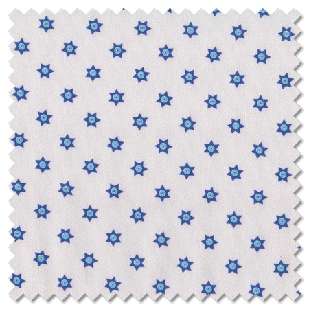 Chalki - Mati star on white (per 1/4 metre)