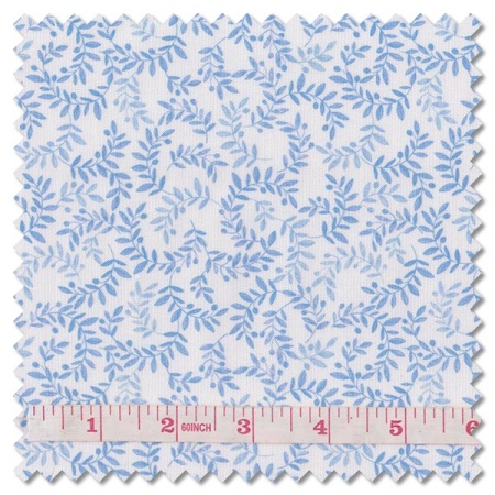 Chalki - soft blue olive branch (per 1/4 metre)