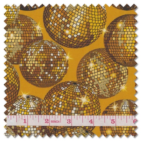 Disco! - gold disco balls (per 1/4 metre)