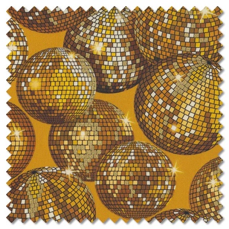 Disco! - gold disco balls (per 1/4 metre)