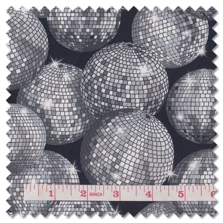 Disco! - silver disco balls (per 1/4 metre)