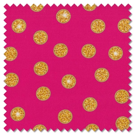 Disco! - pink and gold disco dots (per 1/4 metre)