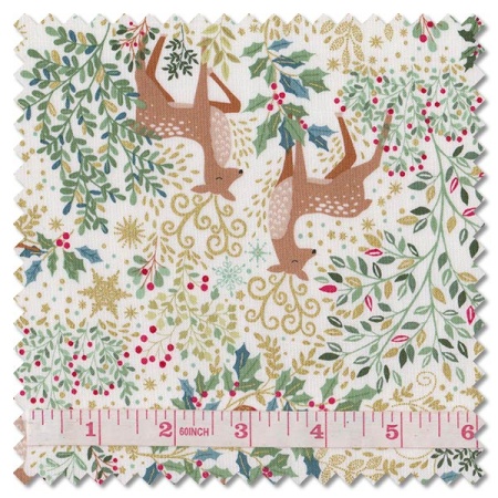 Enchanted Christmas - Dasher cream (per 1/4 metre)