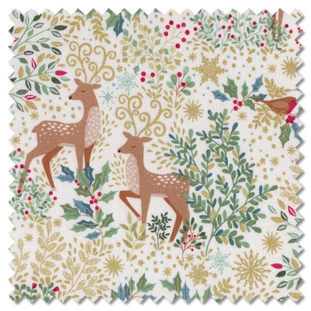 Enchanted Christmas - Dasher cream (per 1/4 metre)