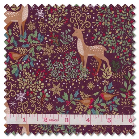 Enchanted Christmas - Dasher red (per 1/4 metre)