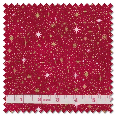 Enchanted Christmas - celestial red (per 1/4 metre)