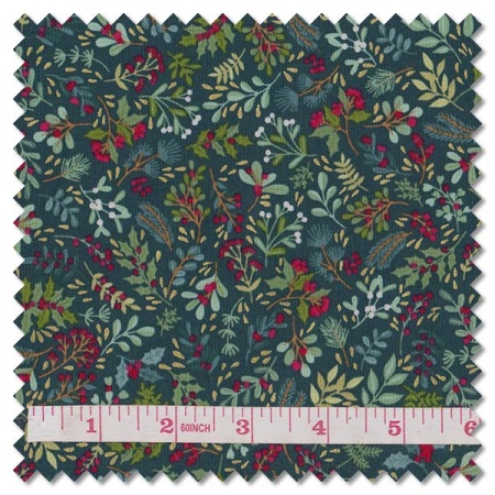 Enchanted Christmas - foliage dark green (per 1/4 metre)