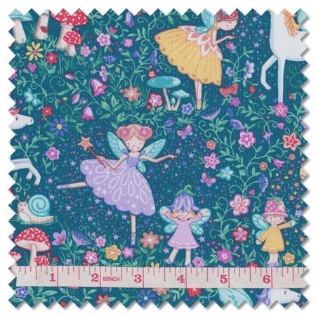 Fairy Dust - magic garden teal (per 1/4 metre)