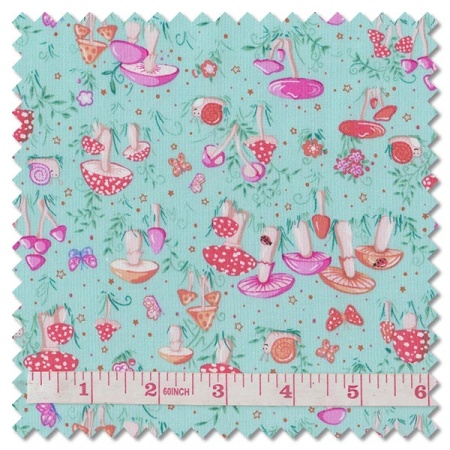 Fairy Dust - toadstool turquoise (per 1/4 metre)