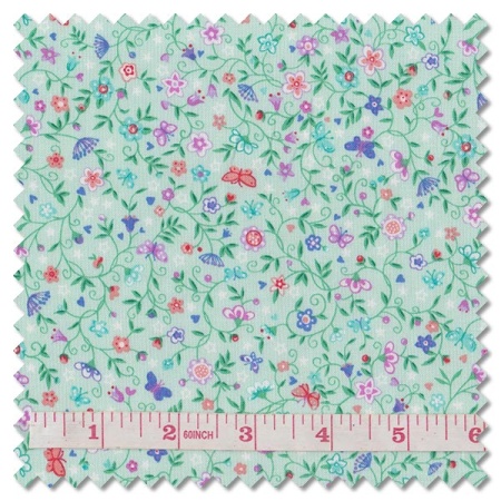 Fairy Dust - flower trail green (per 1/4 metre)