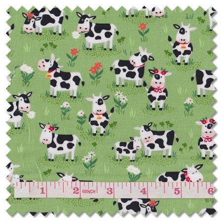 Fun on the Farm - grazing cows green (per 1/4 metre)