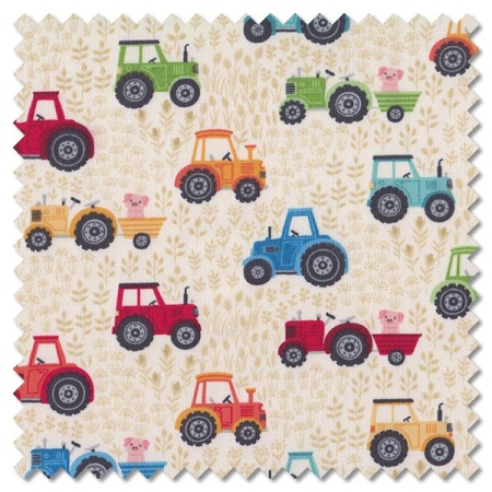 Fun on the Farm - tractors cream (per 1/4 metre)