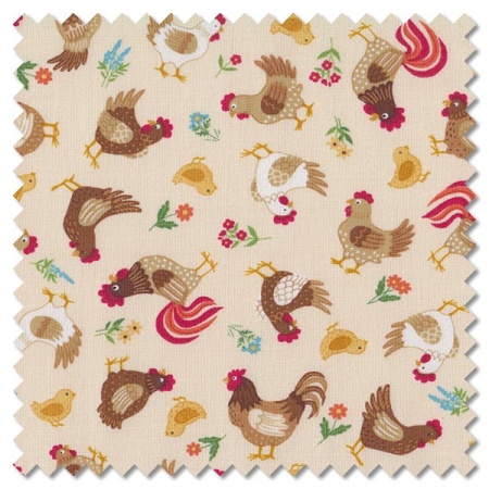 Fun on the Farm - chickens cream (per 1/4 metre)