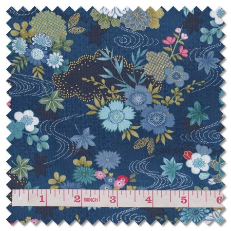 Kasumi - harmony indigo (per 1/4 metre)