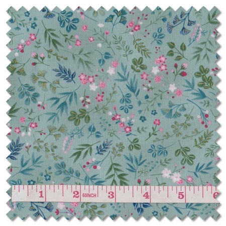 Kasumi - cherry blossom teal (per 1/4 metre)