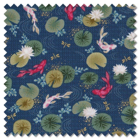 Kasumi - koi indigo (per 1/4 metre)