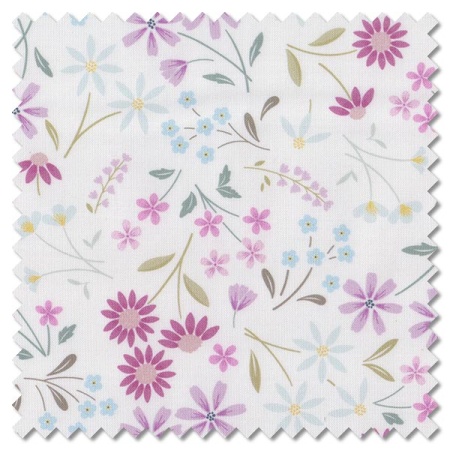 The Pressed Flowers - sleeping bloom white (per 1/4 metre)