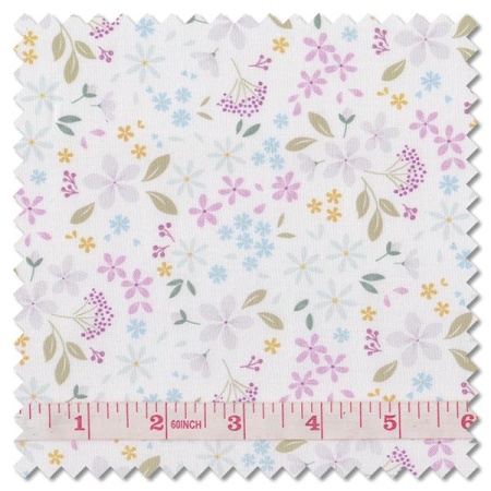 The Pressed Flowers - floral ode white (per 1/4 metre)