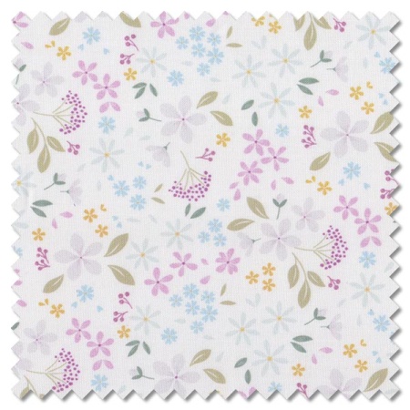 The Pressed Flowers - floral ode white (per 1/4 metre)