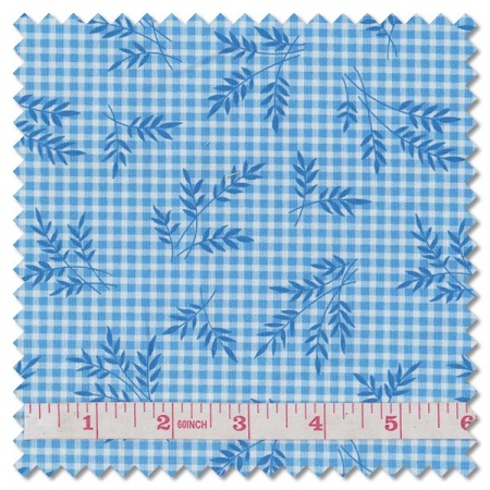 Plain and Simple - wheat gingham cornflower (per 1/4 metre)