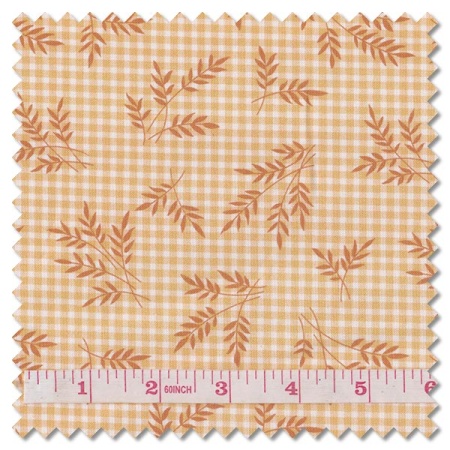 Plain and Simple - wheat gingham honey (per 1/4 metre)