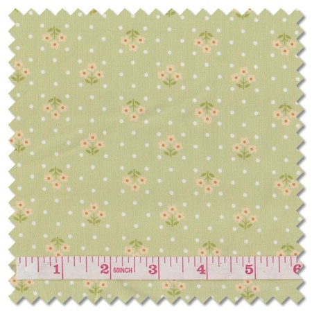 Plain and Simple - tri flower pistachio (per 1/4 metre)