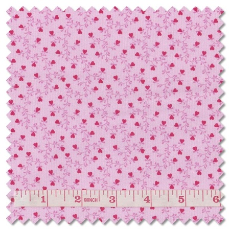 Plain and Simple - heart vine pink (per 1/4 metre)