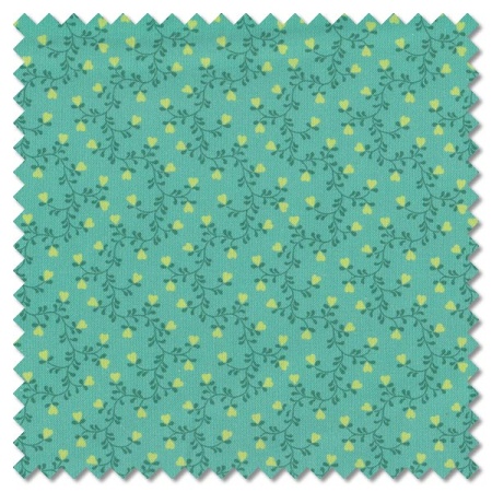 Plain and Simple - heart vine teal (per 1/4 metre)