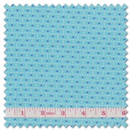 Plain and Simple - tic tac toe aqua (per 1/4 metre)