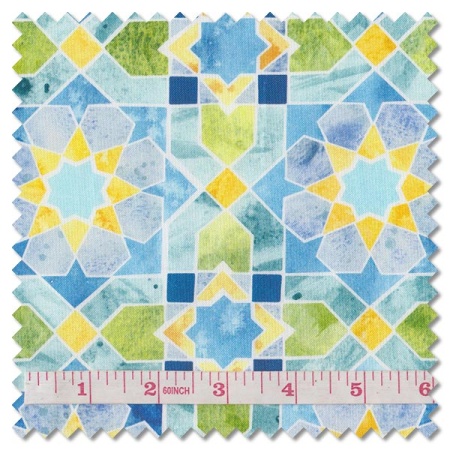 Sunshine & Blue Skies - mosaic sky multi (per 1/4 metre)