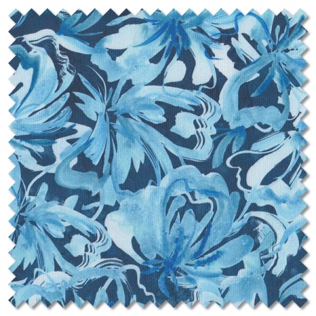 Sunshine & Blue Skies - flower burst indigo (per 1/4 metre)