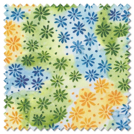 Sunshine & Blue Skies - gathered in multi (per 1/4 metre)