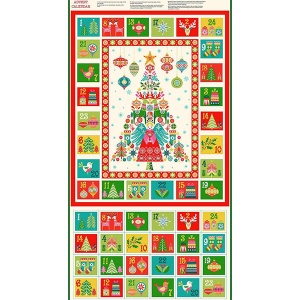 Makower Christmas Brights Advent calendar panel