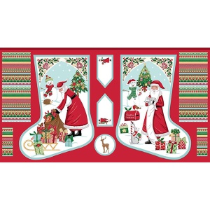 Makower Christmas Wishes stocking panel