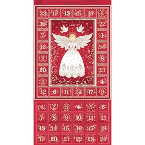 Makower Christmas Angels red Advent calendar panel