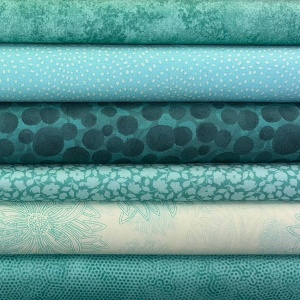 Aqua colour coordinates 6 fat quarter pack