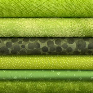 Green colour coordinates 6 fat quarter pack