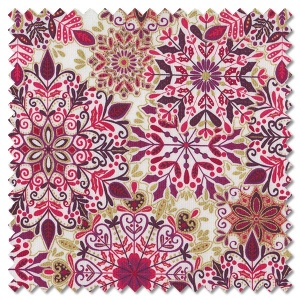Enchanted Christmas - snow crystal red (per 1/4 metre)