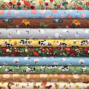 Makower Fun on the Farm 10 fat quarter pack