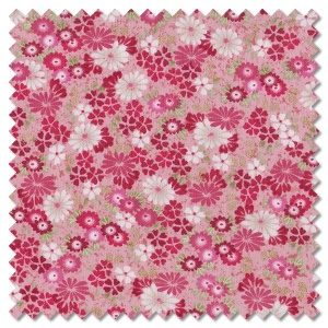 Kasumi - floating flowers red (per 1/4 metre)