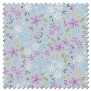 The Pressed Flowers - floral ode light teal (per 1/4 metre)