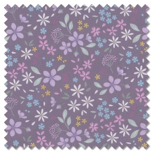 The Pressed Flowers - floral ode light charcoal (per 1/4 metre)